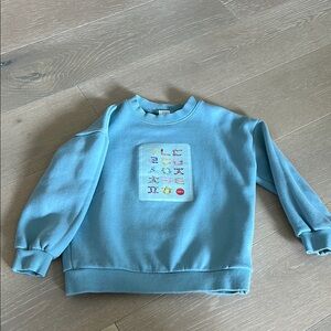 Blue Floral Hangeul Sweatshirt